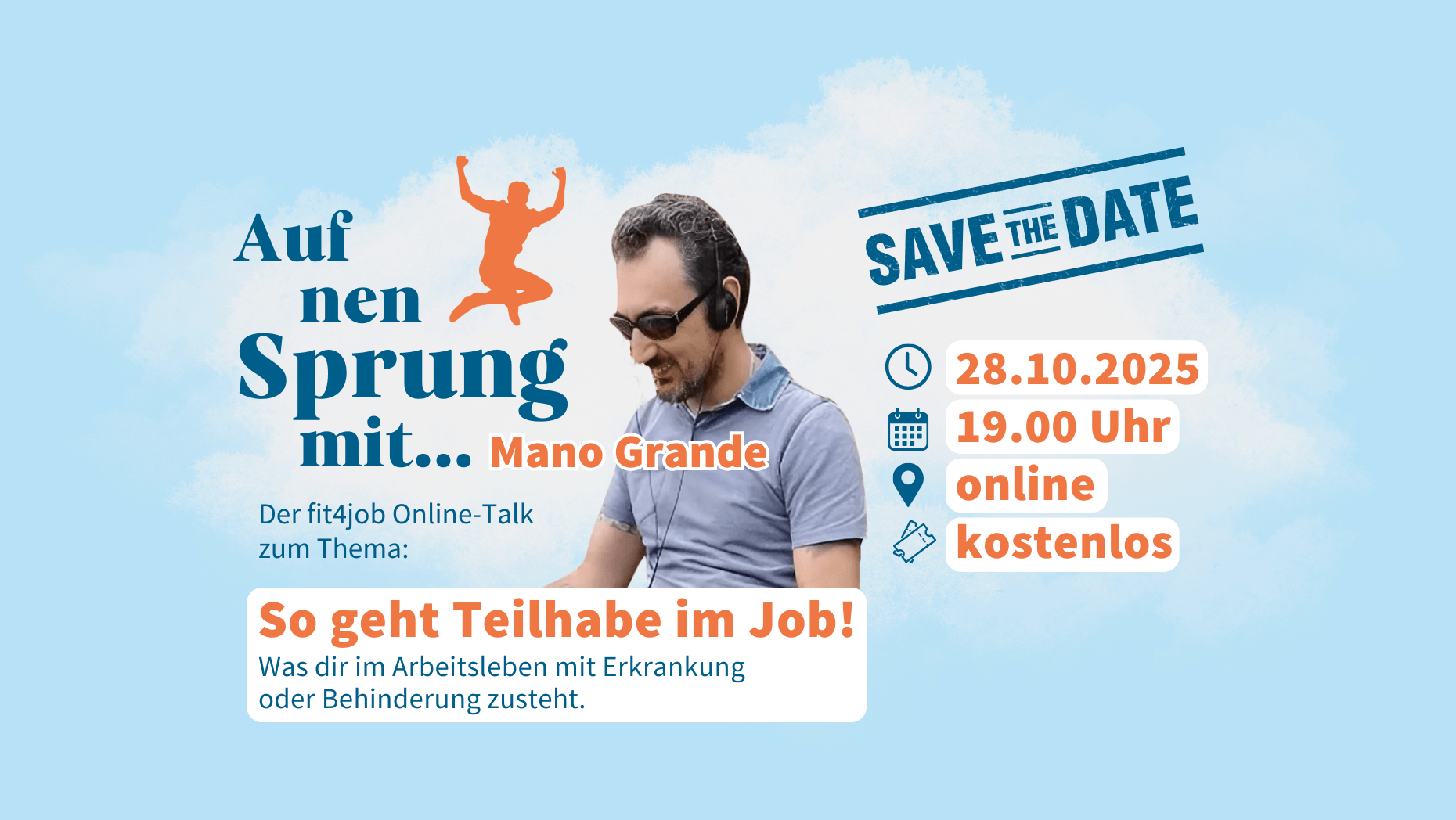 fit4job Live-Talk Auf nen Sprung mit...Mano Grande. So geht Teilhabe im Job!